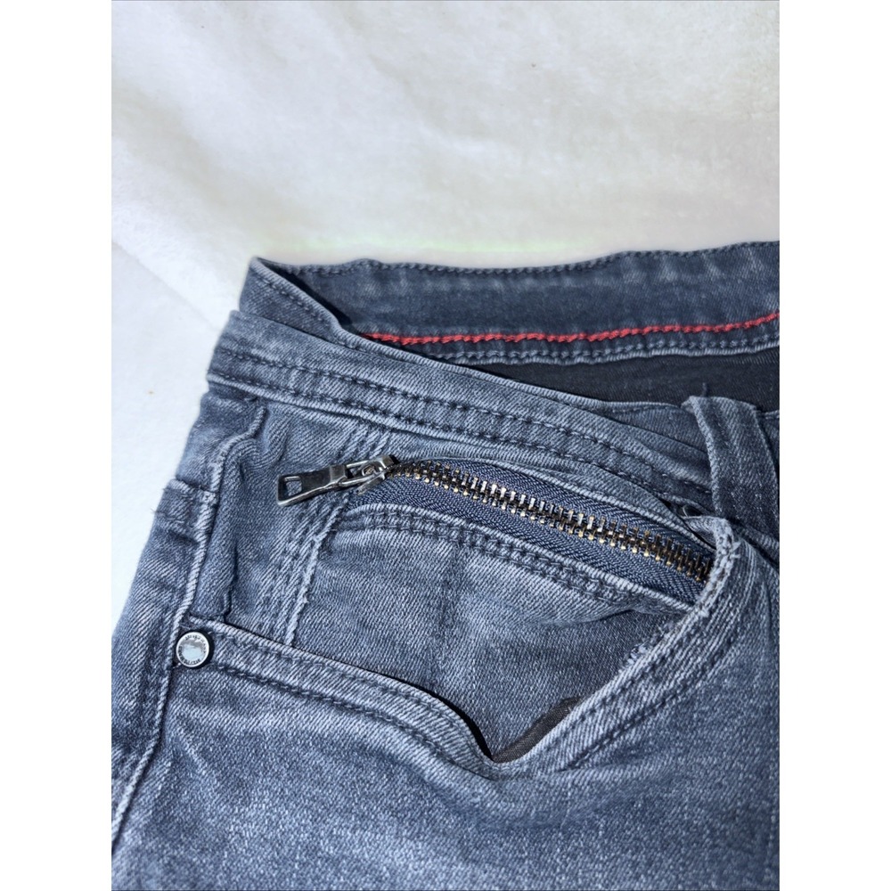 STEVE'S JEANS Whiskering distressed look blue jeans Men's size 34 x 32 Stretch - Picture 2 of 11
